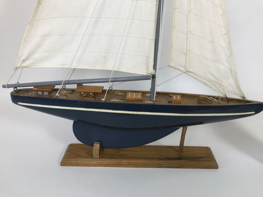 Decorative Wooden Sailboat Ship With Stand [Photo 6]