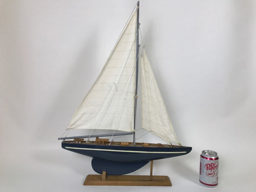 Decorative Wooden Sailboat Ship With Stand [Photo 5]