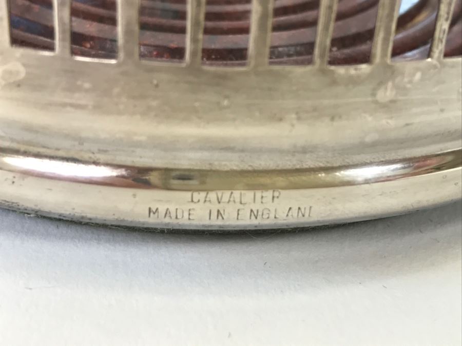 Vintage Cavalier English Silverplate Pitcher Coaster With Glass Pitcher [Photo 7]