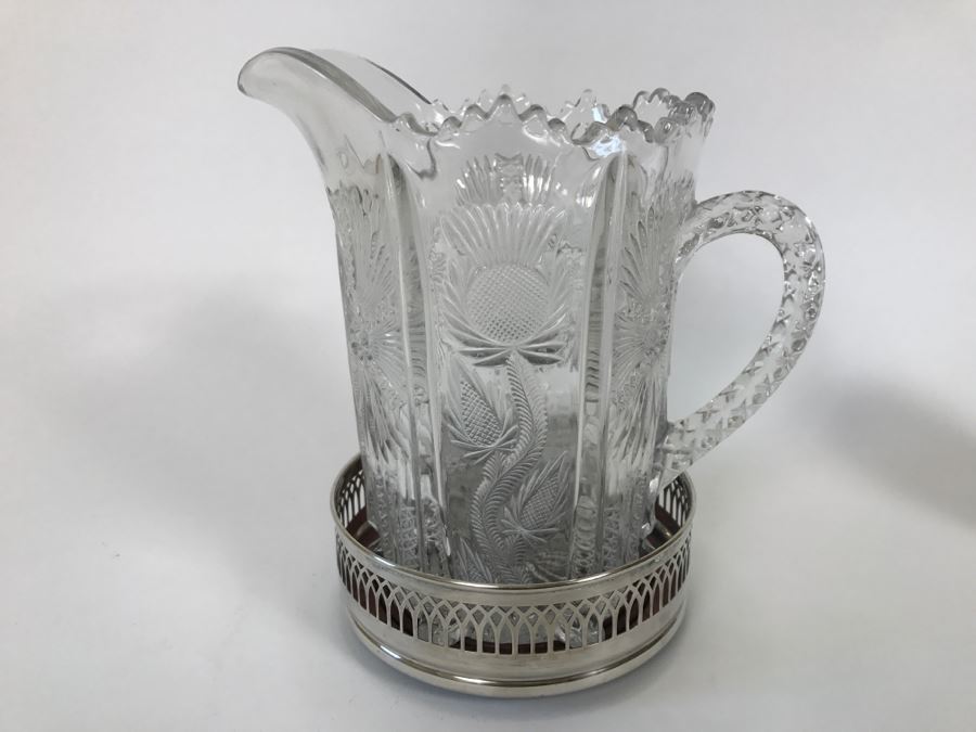 Vintage Cavalier English Silverplate Pitcher Coaster With Glass Pitcher [Photo 2]