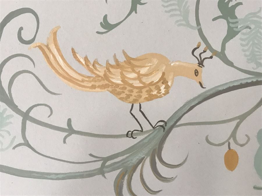 Handpainted Framed Painting Of Planter With Pair Of Birds [Photo 4]