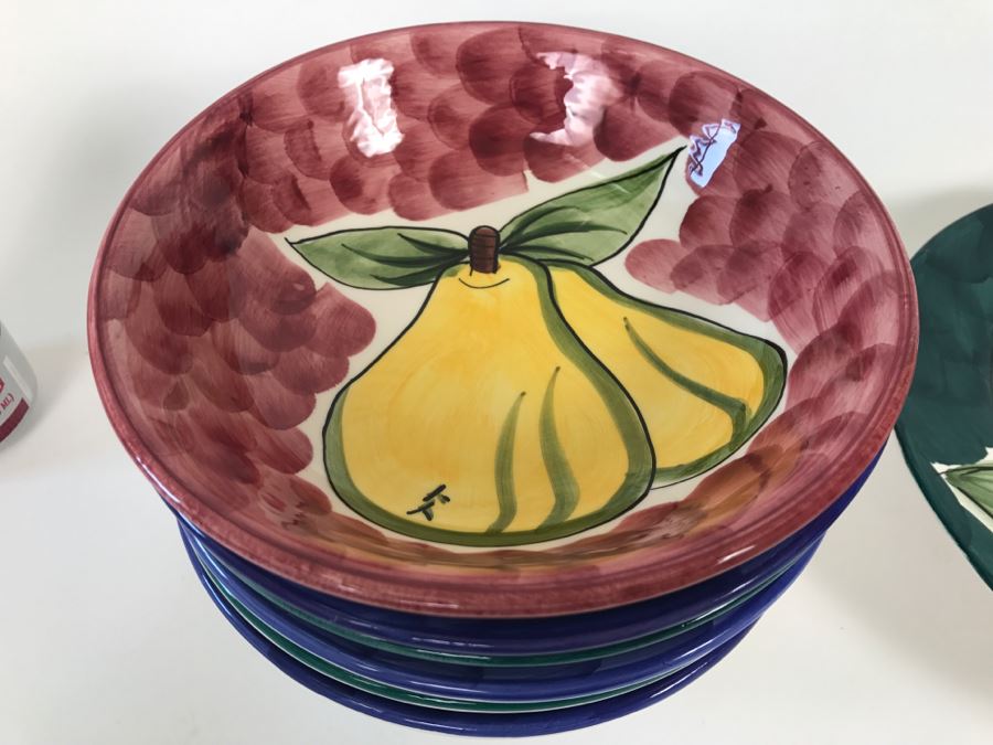 Collection Of Bowls And Plates - Fruita De Roma Tabletops Unlimited Hand Painted [Photo 9]