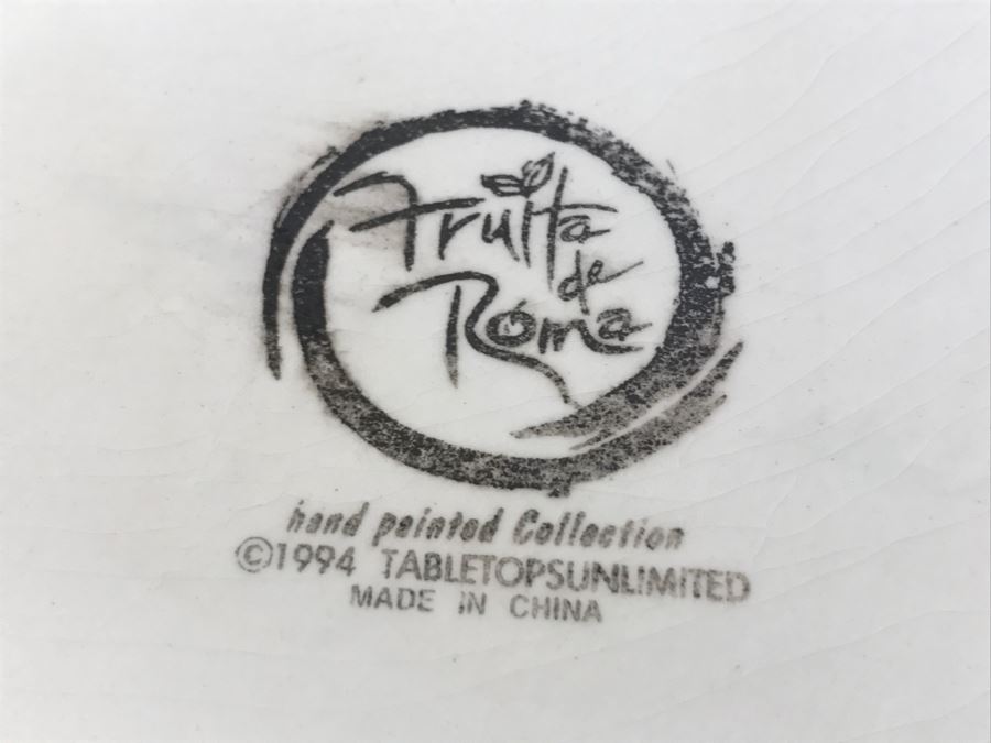 (2) Large Bowls And Platter - Fruita De Roma Tabletops Unlimited Hand Painted [Photo 8]