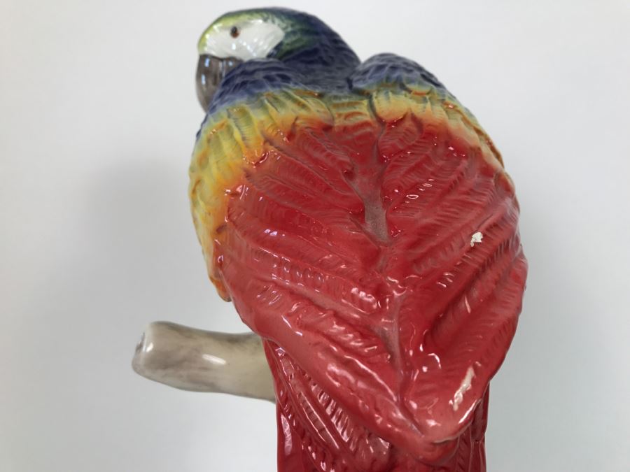 Hand Painted Italian Parrot Bird Slight Chip Shown In Photos [Photo 5]