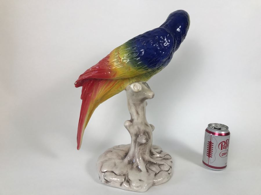 Hand Painted Italian Parrot Bird Slight Chip Shown In Photos [Photo 7]