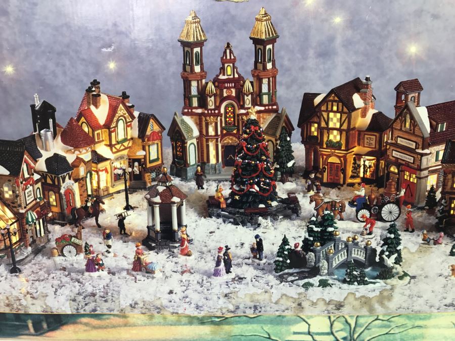 39 Piece Lighted Christmas Village Set