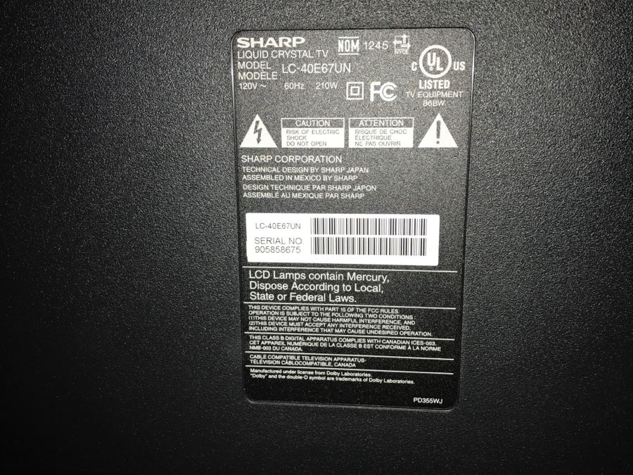 Sharp LC40E67U/N 40-Inch 1080p LCD HDTV [Photo 6]