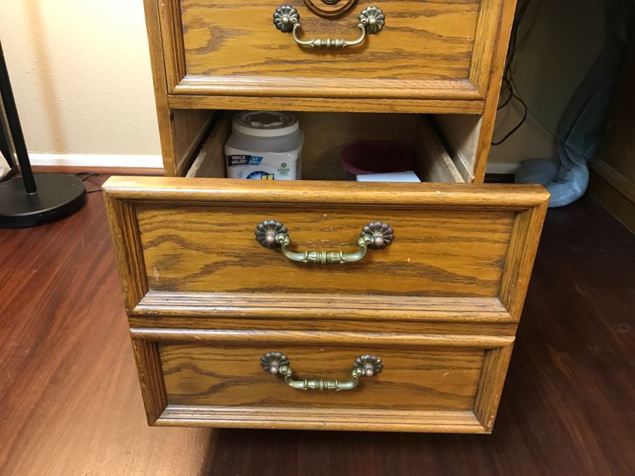 Unique Roll Top Oak Desk With Marble Top And (3) Secret Compartments ...