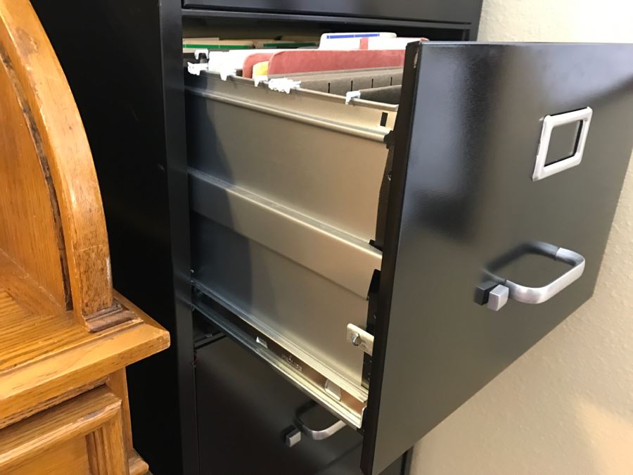 Hirsh Black 4Drawer Vertical Metal Lockable Filing With Keys