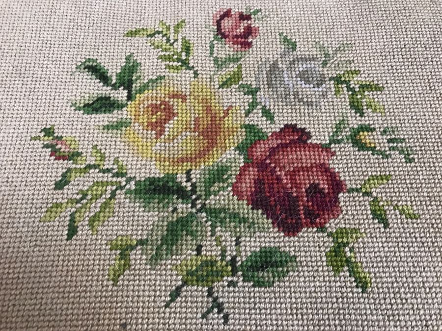 Vintage Needlepoint Stool [Photo 3]