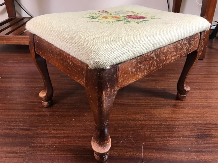 Vintage Needlepoint Stool [Photo 4]