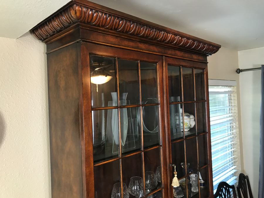 Nice Vertical 2-Piece China Cabinet With Lighting [Photo 8]
