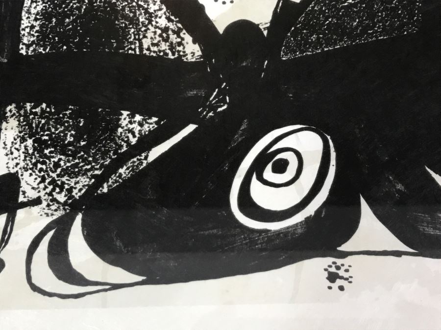 Joan Miro Lithograph Escultor Hand Signed Lower Right Limited Edition 5 Of 20 In Gilt Wood Frame Appraised For $3,200 In 1987 [Photo 22]