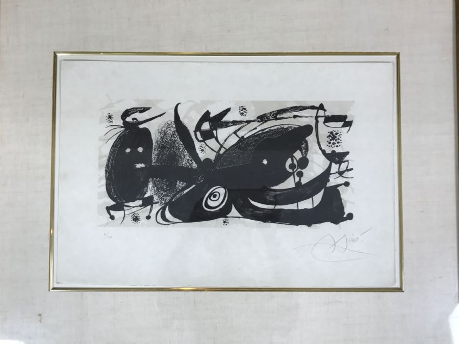 Joan Miro Lithograph Escultor Hand Signed Lower Right Limited Edition 5 Of 20 In Gilt Wood Frame Appraised For $3,200 In 1987 [Photo 4]