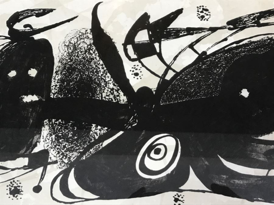 Joan Miro Lithograph Escultor Hand Signed Lower Right Limited Edition 5 Of 20 In Gilt Wood Frame Appraised For $3,200 In 1987 [Photo 16]