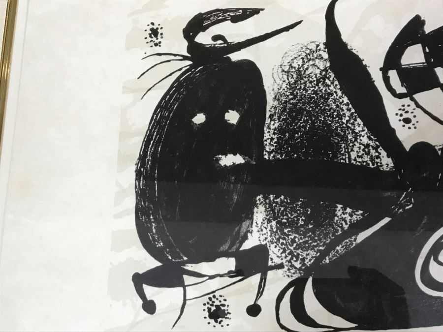 Joan Miro Lithograph Escultor Hand Signed Lower Right Limited Edition 5 Of 20 In Gilt Wood Frame Appraised For $3,200 In 1987 [Photo 15]