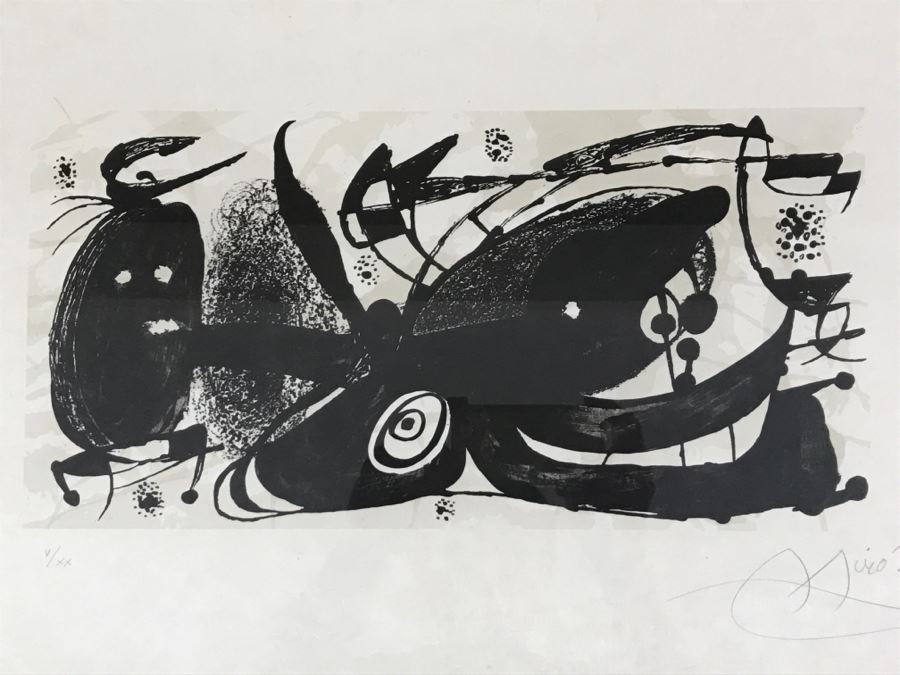 Joan Miro Lithograph Escultor Hand Signed Lower Right Limited Edition 5 Of 20 In Gilt Wood Frame Appraised For $3,200 In 1987 [Photo 6]