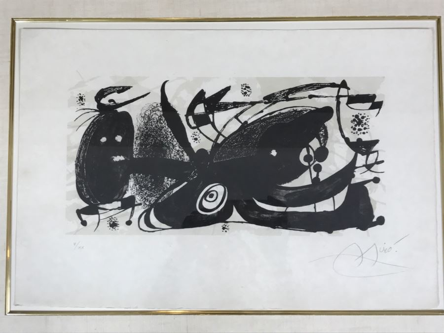 Joan Miro Lithograph Escultor Hand Signed Lower Right Limited Edition 5 Of 20 In Gilt Wood Frame Appraised For $3,200 In 1987 [Photo 5]