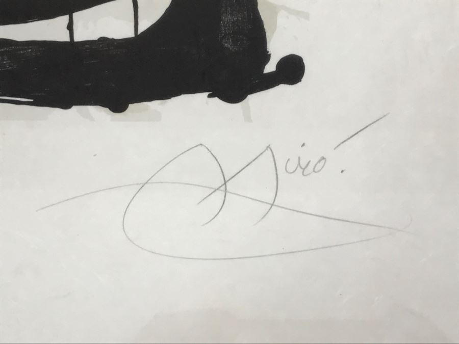 Joan Miro Lithograph Escultor Hand Signed Lower Right Limited Edition 5 Of 20 In Gilt Wood Frame Appraised For $3,200 In 1987 [Photo 8]