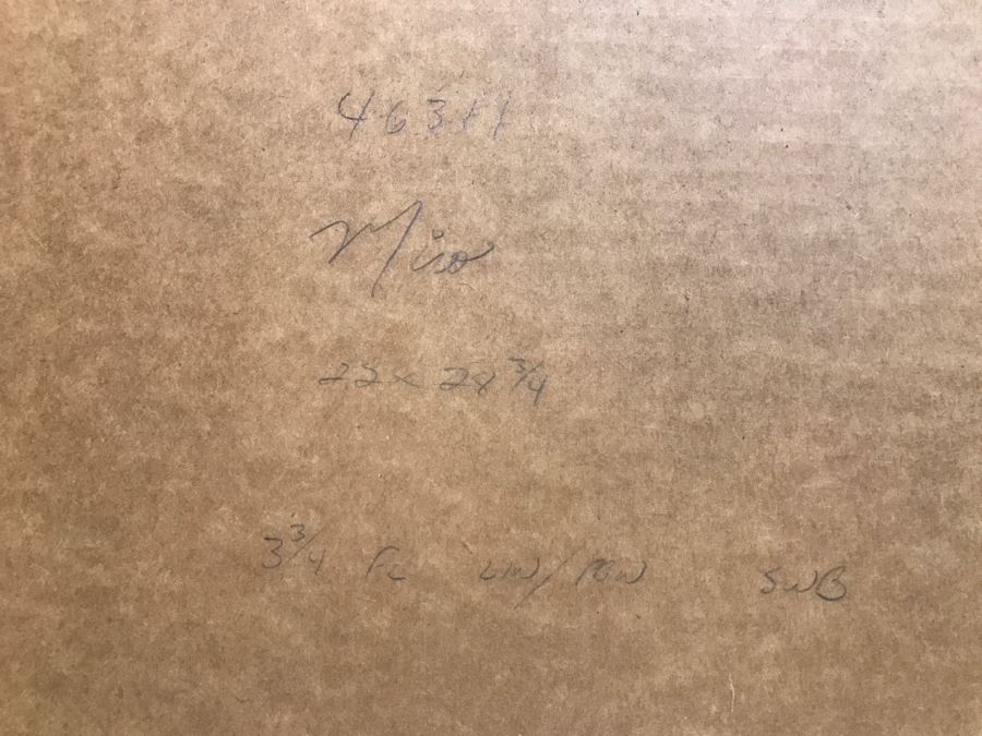 Joan Miro Lithograph Escultor Hand Signed Lower Right Limited Edition 5 Of 20 In Gilt Wood Frame Appraised For $3,200 In 1987 [Photo 28]