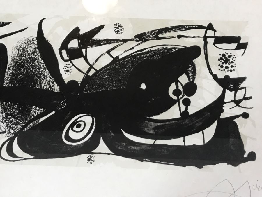 Joan Miro Lithograph Escultor Hand Signed Lower Right Limited Edition 5 Of 20 In Gilt Wood Frame Appraised For $3,200 In 1987 [Photo 20]