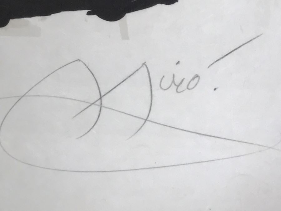 Joan Miro Lithograph Escultor Hand Signed Lower Right Limited Edition 5 Of 20 In Gilt Wood Frame Appraised For $3,200 In 1987 [Photo 10]