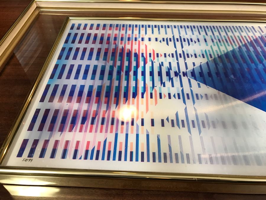 Yaacov Agam Israeli Artist New Dimensions Agamograph Kinetic Optical Art Limited Edition 58 Of 99 Hand Signed Lower Right Appraised For $2,700 In 1987 [Photo 23]
