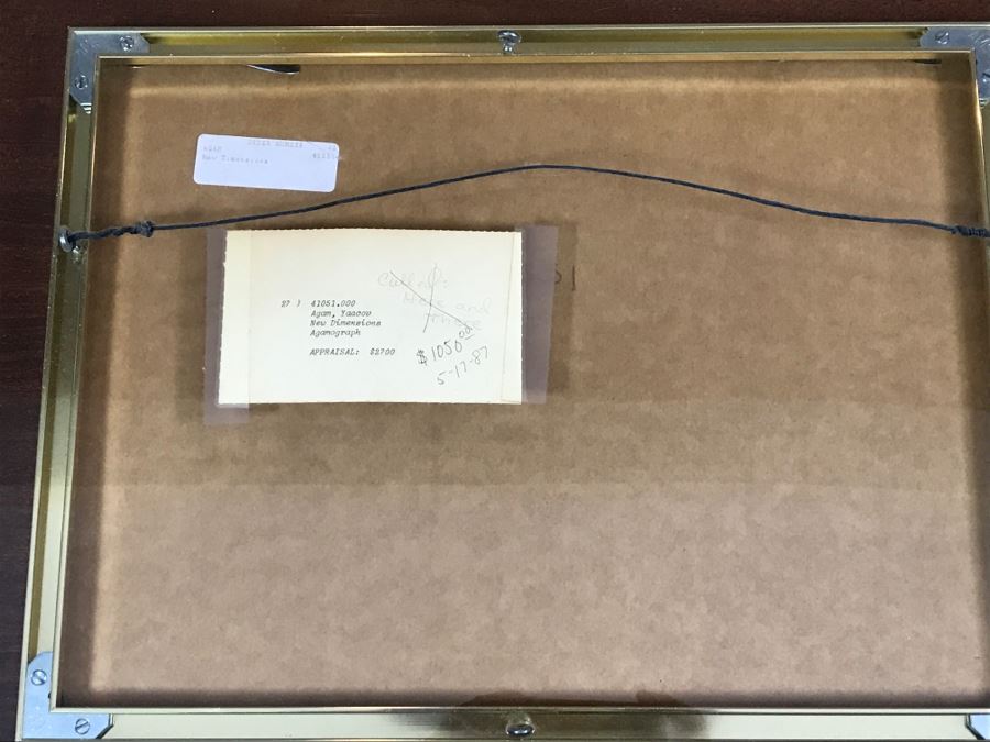 Yaacov Agam Israeli Artist New Dimensions Agamograph Kinetic Optical Art Limited Edition 58 Of 99 Hand Signed Lower Right Appraised For $2,700 In 1987 [Photo 29]