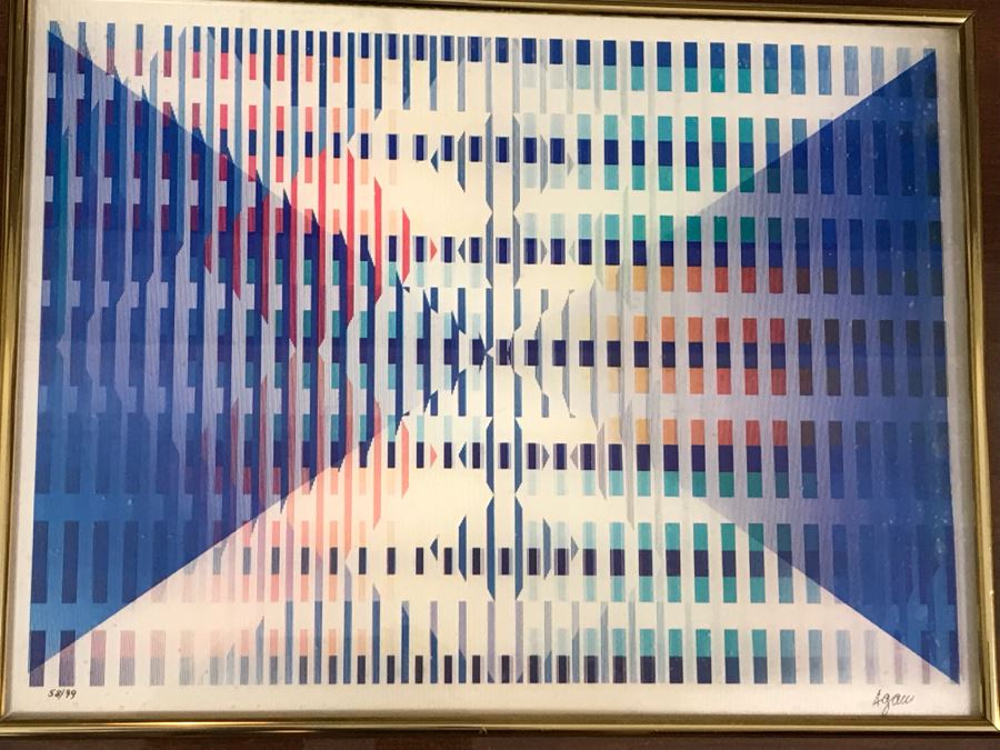 Yaacov Agam Israeli Artist New Dimensions Agamograph Kinetic Optical Art Limited Edition 58 Of 99 Hand Signed Lower Right Appraised For $2,700 In 1987 [Photo 12]