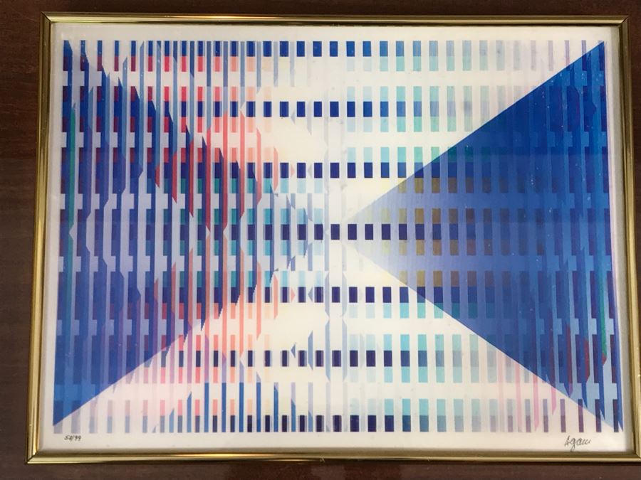 Yaacov Agam Israeli Artist New Dimensions Agamograph Kinetic Optical Art Limited Edition 58 Of 99 Hand Signed Lower Right Appraised For $2,700 In 1987