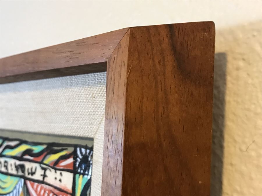 Large Original African Ethiopian Multi-Panel Oil Painting Of 44 Different Scenes Of The Biblical Story Of King Solomon And Queen Of Sheba In Teak Frame 57' X 35.5' [Photo 4]