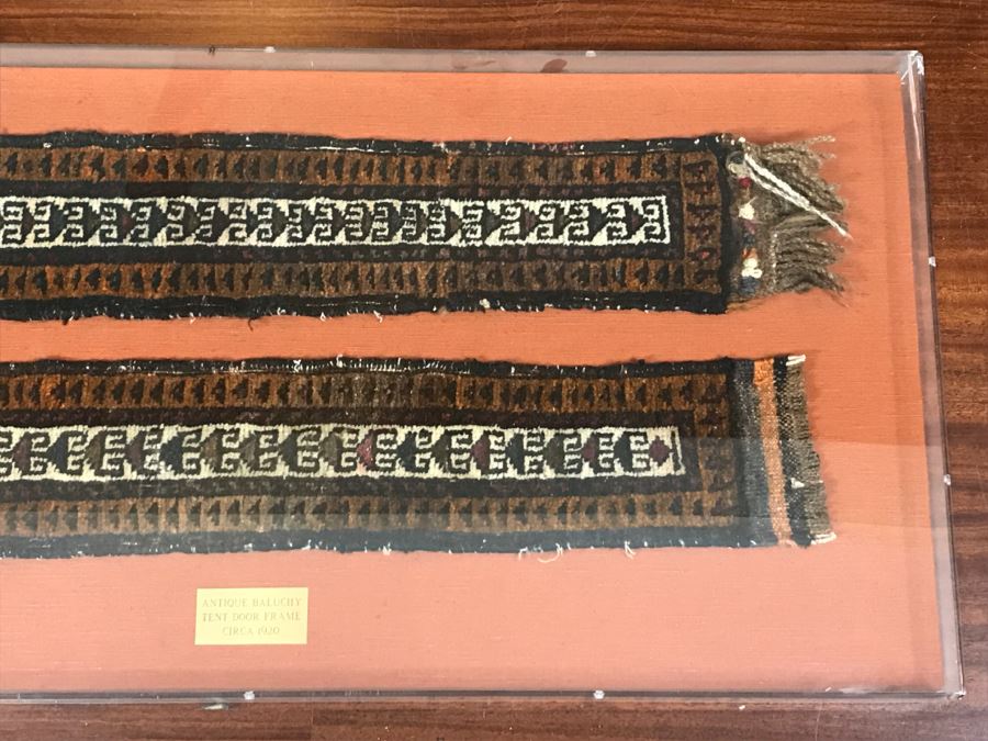 Antique Baluchy Tent Door Frame Circa 1920 Mounted In Lucite Presentation Box Frame [Photo 5]