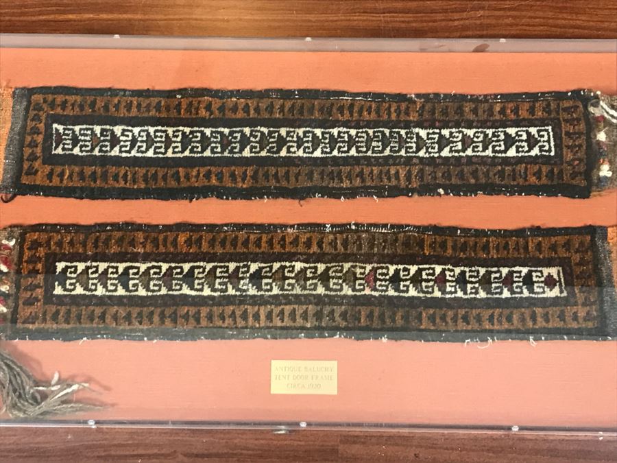 Antique Baluchy Tent Door Frame Circa 1920 Mounted In Lucite Presentation Box Frame [Photo 4]