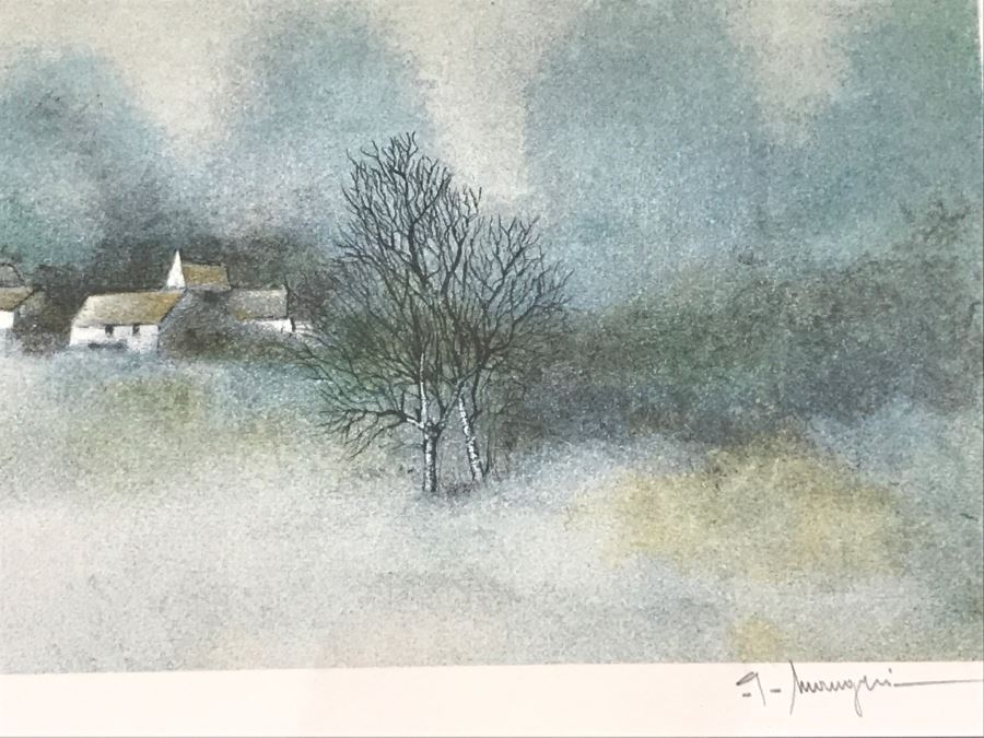 G. Maugeri 'Hameau En Normandie' Lithograph In Color Hand Signed Lower Right In Gilt Wood Frame Appraised For $300 In 1987 [Photo 8]