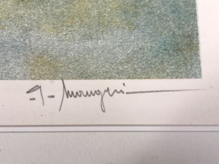 G. Maugeri 'Hameau En Normandie' Lithograph In Color Hand Signed Lower Right In Gilt Wood Frame Appraised For $300 In 1987 [Photo 11]