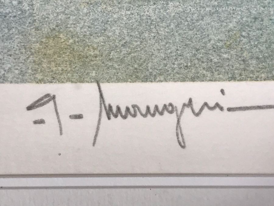 G. Maugeri 'Hameau En Normandie' Lithograph In Color Hand Signed Lower Right In Gilt Wood Frame Appraised For $300 In 1987 [Photo 12]