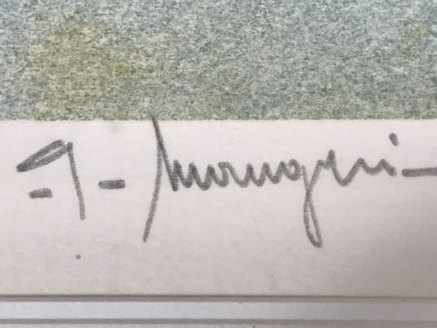 G. Maugeri 'Hameau En Normandie' Lithograph In Color Hand Signed Lower Right In Gilt Wood Frame Appraised For $300 In 1987 [Photo 13]