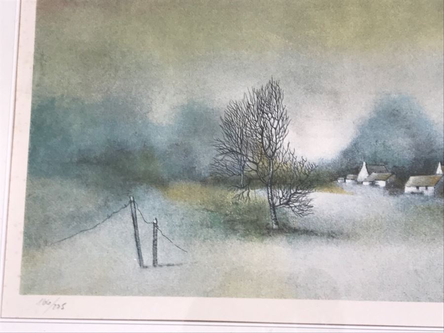 G. Maugeri 'Hameau En Normandie' Lithograph In Color Hand Signed Lower Right In Gilt Wood Frame Appraised For $300 In 1987 [Photo 4]