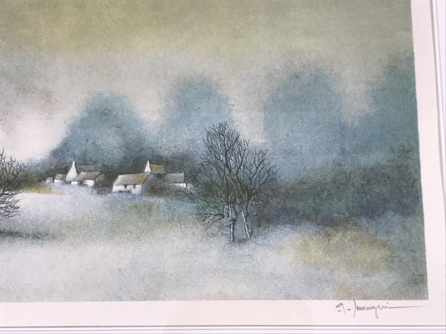 G. Maugeri 'Hameau En Normandie' Lithograph In Color Hand Signed Lower Right In Gilt Wood Frame Appraised For $300 In 1987 [Photo 5]
