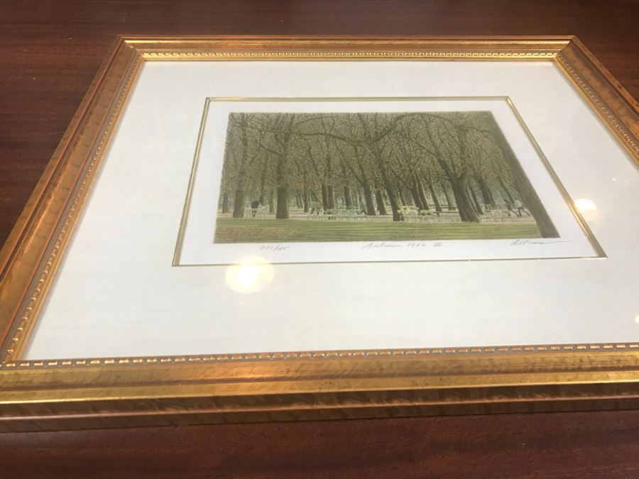 Harold Altman 'Autumn 1982 III' Lithograph In Color Hand Signed Lower Right In Gilt Wood Frame Appraised For $525 In 1987 [Photo 14]