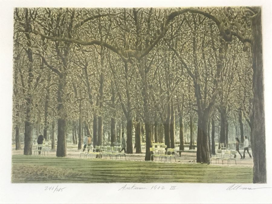 Harold Altman 'Autumn 1982 III' Lithograph In Color Hand Signed Lower Right In Gilt Wood Frame Appraised For $525 In 1987 [Photo 5]