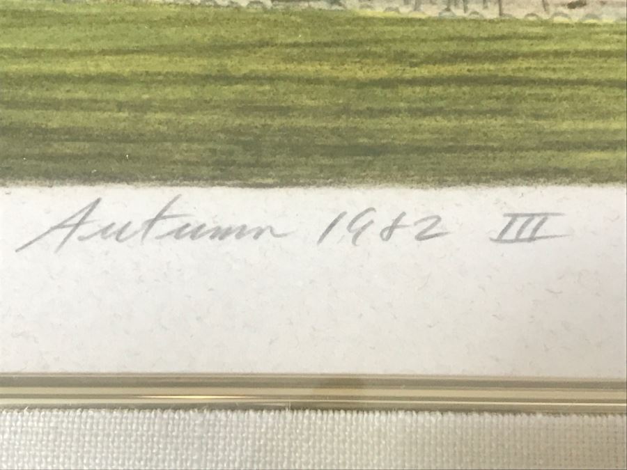 Harold Altman 'Autumn 1982 III' Lithograph In Color Hand Signed Lower Right In Gilt Wood Frame Appraised For $525 In 1987 [Photo 7]