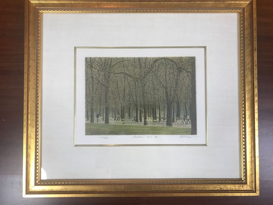 Harold Altman 'Autumn 1982 III' Lithograph In Color Hand Signed Lower Right In Gilt Wood Frame Appraised For $525 In 1987 [Photo 2]