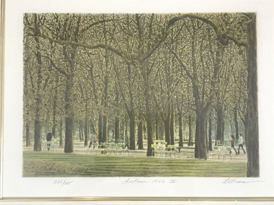 Harold Altman 'Autumn 1982 III' Lithograph In Color Hand Signed Lower Right In Gilt Wood Frame Appraised For $525 In 1987 [Photo 4]