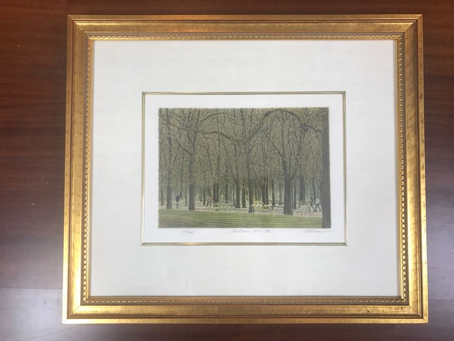 Harold Altman 'Autumn 1982 III' Lithograph In Color Hand Signed Lower Right In Gilt Wood Frame Appraised For $525 In 1987 [Photo 3]