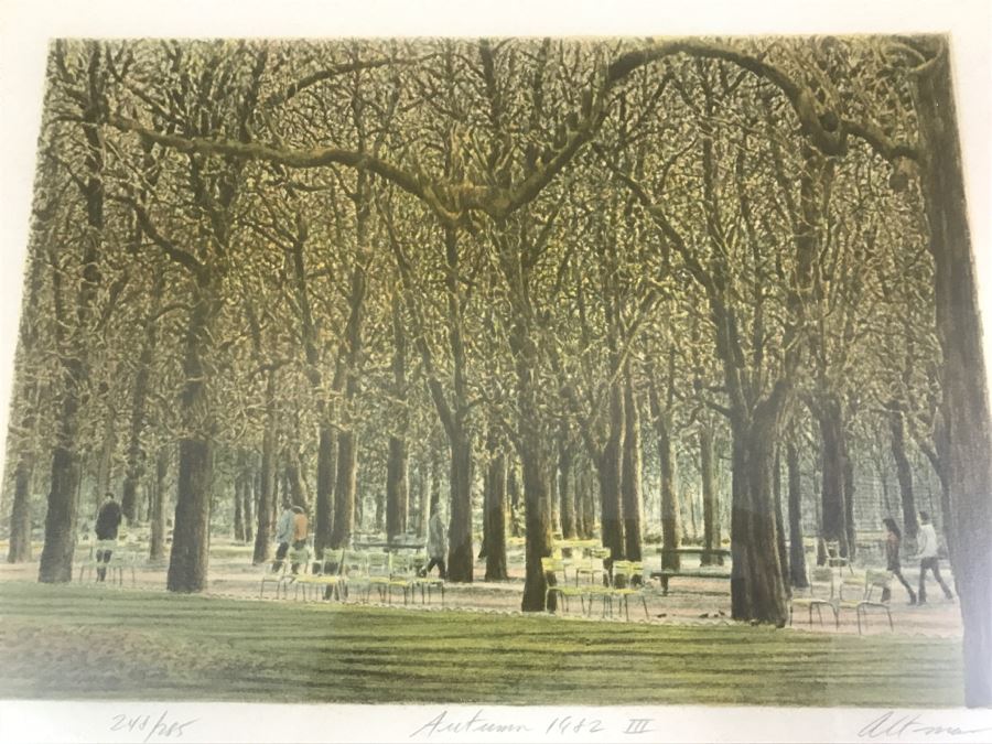 Harold Altman 'Autumn 1982 III' Lithograph In Color Hand Signed Lower Right In Gilt Wood Frame Appraised For $525 In 1987 [Photo 13]