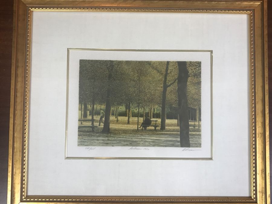 Harold Altman 'Autumn 1982' Lithograph In Color Hand Signed Lower Right ...