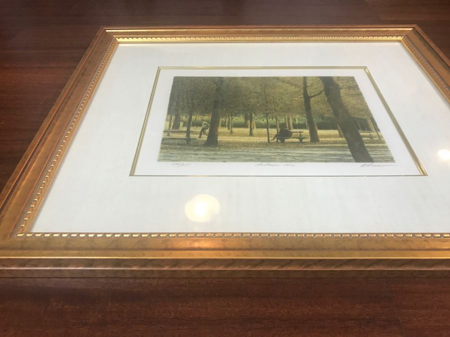 Harold Altman 'Autumn 1982' Lithograph In Color Hand Signed Lower Right In Gilt Wood Frame Appraised For $495 In 1987 [Photo 12]