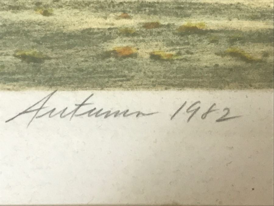 Harold Altman 'Autumn 1982' Lithograph In Color Hand Signed Lower Right In Gilt Wood Frame Appraised For $495 In 1987 [Photo 9]