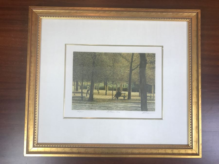 Harold Altman 'Autumn 1982' Lithograph In Color Hand Signed Lower Right ...